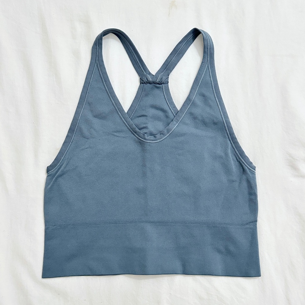 Z By Zella Longline Racerback Sports Bra - Teal - S - Picture 3 of 5